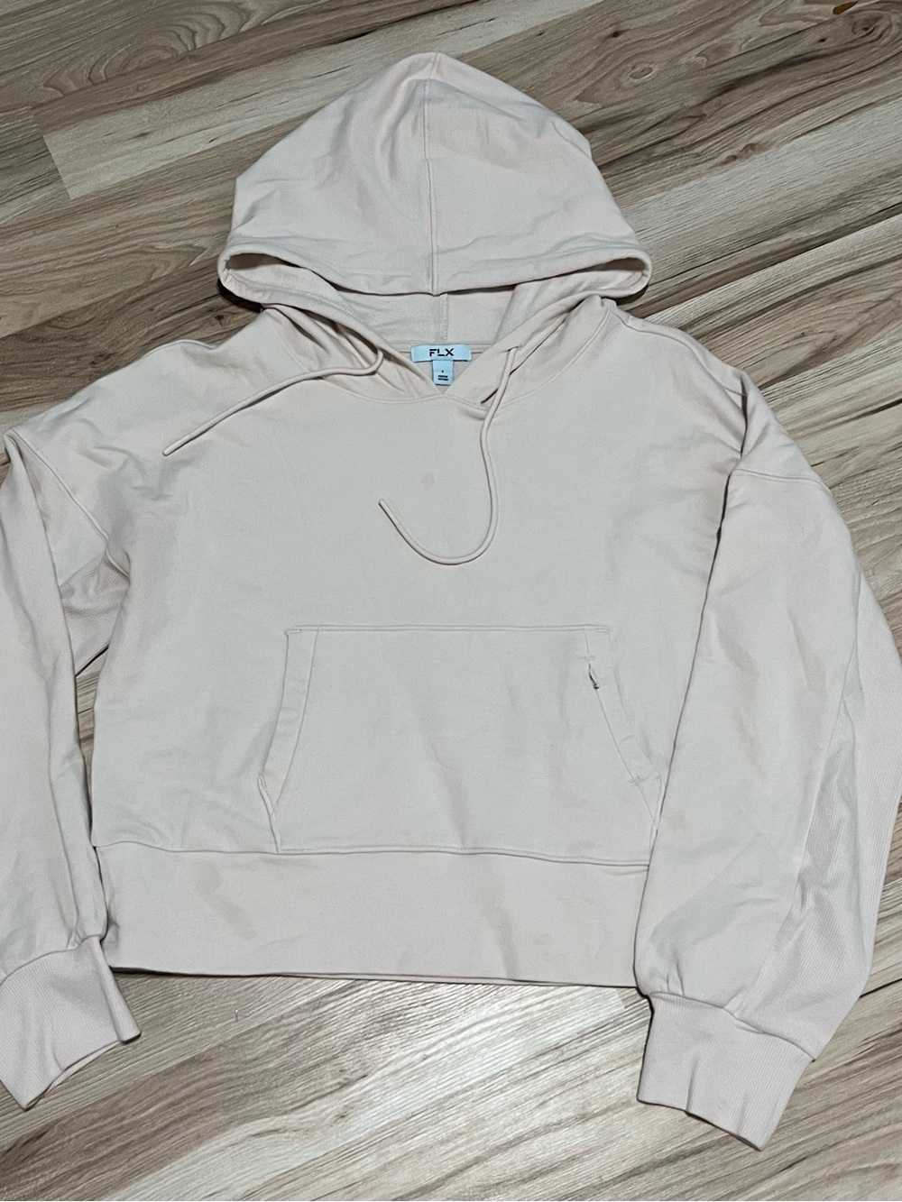 FLX Women's Hooded Pullover Sweatshirt in Light Cream